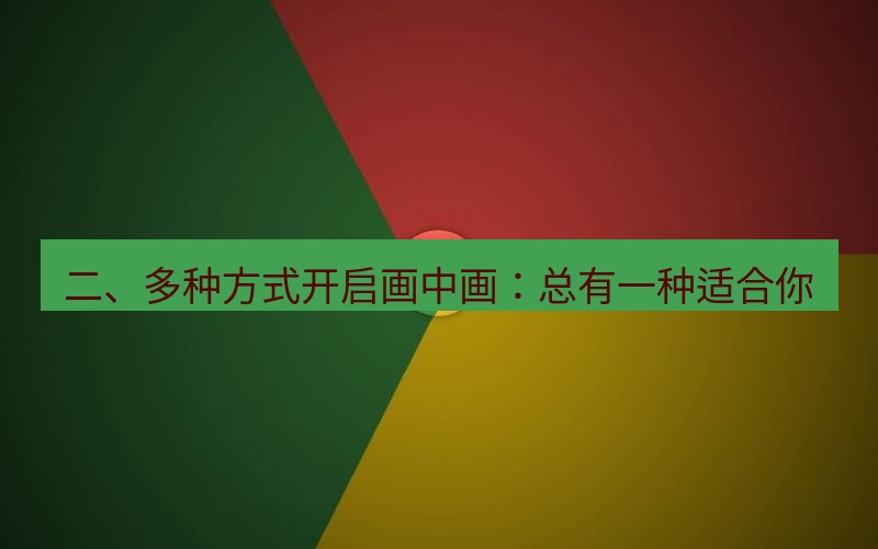 chrome下载 二、多种方式开启画中画：总有一种适合你