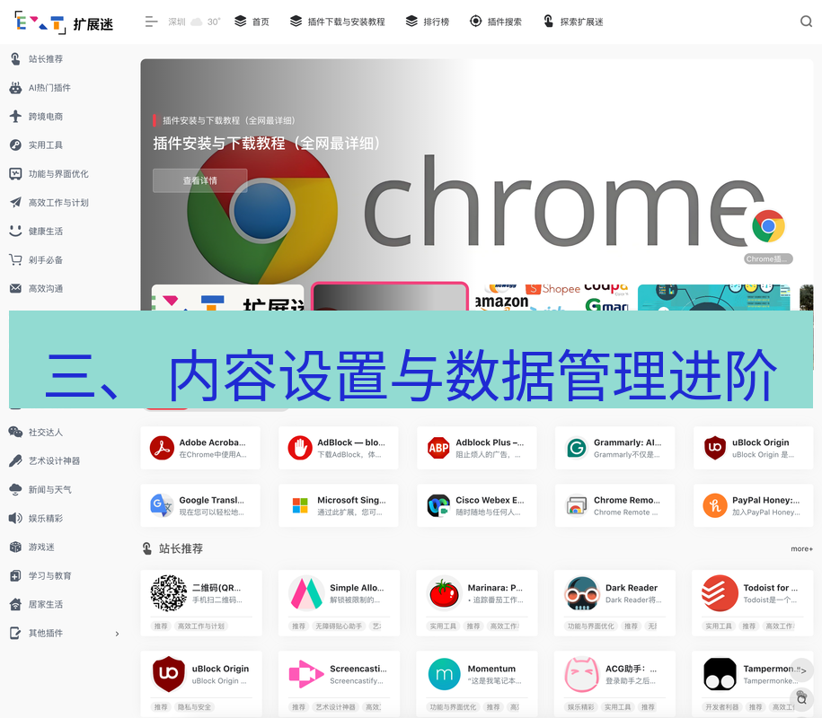 chrome下载 三、 内容设置与数据管理进阶
